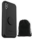 OtterBox + Pop Defender Series Case for iPhone Xs MAX with Carrying Pouch - Non-Retail Packaging - Black