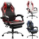 HLDIRECT Gaming Chair with Footrest, Video Game Chair for Adults, Computer Gaming Chair, Height & Angle Adjustable and 360° Swivel Ergonomic Gaming Chair for Gamer