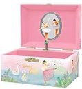 Musical Ballerina Jewelry Box for Girls - Kids Music Box with Spinning Ballerina, Ballet Birthday Gifts for Little Girls, Jewelry Boxes, 6 x 4.7 x 3.5 in - Ages 3-10,Pink
