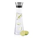 1 Ltr Glass Water Decanter Wine Juice Cold Drinks Carafe Stainless Steel Jug