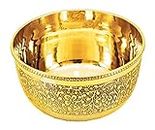 INDIAN CRAFTIO PURE BRASS DESIGNED LUXURY BOWL/KATTORI, 300 ML, BEST FOR PARTY MARRIGE HOTEL AND RESTAURANT