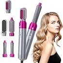 KRIVTEJ 5 in 1 Hair Styler, Blow Dryer Brush, Hair Dryer Brush Negative Ionic Electric, Hair Wrap Hair Styler,Detachable Brush Heads Comb for Straightening Automatic Curling Styling(Multi Color)