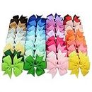 Camidy 40PCS 3. 15 Inches Hair Bows for Girls Alligator Clip Grosgrain Ribbon Toddler Hair Accessories for Toddler Girls Baby Teens