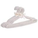 Psivika 10 Pack Plastic Pearl Beaded Bow Clothes Dress Coat Hangers Closet Coat Storage Organizer, 16 Inches Width (White)