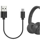 Geekria USB Headphones Short Charger Cable Compatible with Beats Solo3.0 Studio3, JBL Endurance Peak Live 400BT 500BT Charger, USB to Micro-USB Replacement Power Charging Cord (1 ft / 30cm)