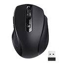 Wireless Mouse,Ergonomic Computer Mouse 2.4G with USB Receiver, 5 Adjustable DPI Levels PC Mouse,2400DPI USB mice for Laptop Chromebook Notebook MacBook Computer, Black