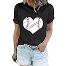AMDOLE Lightning Deals of Today Clearance T-Shirt de Baseball Classique à Manches Courtes et col Rond pour Femme Pantalon Gainant Taille Haute Today's Deals Clearance