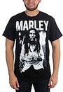 Bob Marley - Black & White Adult T-Shirt in Black, Size: Large, Color: Black
