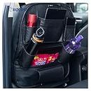 HOOPY Pu Leather Auto Car Back Seat Organizer, Multipocket Storage Tablet, Bottle And Tissue Paper Holder_Black, Inside