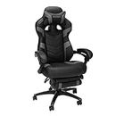 RESPAWN 110 Bonded Leather Gaming Chair with Lumbar Support, Padded Arms, Recline/Tilt Tension Controls, 275lb Max Weight, with Wheels for Computer/Desk/Office, Gray, Grey
