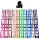 AUSTOR 100 Pieces Dices 6 Sided Glitter Game Dice Set 10 Translucent Colors Square Corner Dice for Tenzi, Farkle, Yahtzee, Bunco or Teaching Math with a Velvet Drawstring Bag
