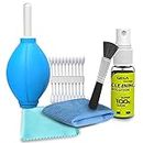 Gizga Essentials Professional 6-IN-1 Cleaning Kit for Cameras & Sensitive Electronics (Includes: Air Blower, Cotton Swabs, SUEDE + PLUSH Micro-Fiber Cloth, Antistatic Cleaning Brush, Antibacterial Cleaning Solution)
