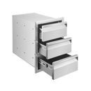 Outdoor Kitchen Drawers, 14.5"Wx20.5"Hx20.5"D Triple Layer Drawer BBQ Access ...