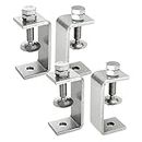 QTLCOHD 4Pcs C Clamps Stainless Steel Tiger Clamps 65mm/2.6 Inch U Clamps for Mounting Small Desk Clamp with Wide Jaw Opening for Woodworking Welding Building