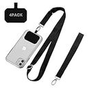 Phone Lanyard, Wrist Lanyard and Neck Lanyard with 4 Pcs Ultrathin Pad for Keys ID Badge Set Phone Tether for iPhone, Galaxy & Most Smartphones