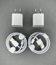 For Apple iPhones 5W USB Wall Charger Block Cube Power Adapter With Cable 2 Pack