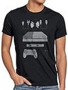 style3 PS4 Gamer Herren T-Shirt Konsole pro vr, Größe:XL, Farbe:Schwarz