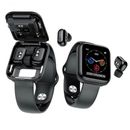 Reloj inteligente 2 en 1 con auriculares TWS Bluetooth rastreador de ejercicios para iPhone Android