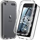 iPod Touch 7th/6th/5th Generation Case, iPod Touch Case, Shockproof [with Built in Screen Protector] Silicone Case Heavy Duty Rugged Soft Cover iPod Case for iPod Touch 7/6/5 (Clear)