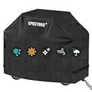 EPESTOEC Grill Cover, BBQ Cover, Waterproof & UV Resistant, Gas Grill Cover, Convenient Durable Ripstop, with Adjustable Velcro Hem Cord, for Weber, Char Broil, Nexgrill and More Grills 58 Inch Black