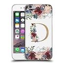 Official Nature Magick Letter D Flowers Monogram Floral Gold Soft Gel Case Compatible for Apple iPhone 6 / iPhone 6s