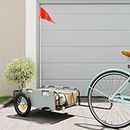 Outdoor Recreation-Cargo Bike Trailer Grigio Oxford Tessuto e Ferro-Sporting Goods