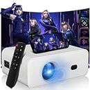 FEARWIKY Mini Projector, 1080P Bluetooth Projector with 120'' Screen, Portable Outdoor Movie Projector, Home Projector Compatible with TV Stick Smartphone/HDMI/USB/AV/Xbox/PS5, indoor & outdoor
