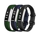 FunBand Compatible per Cinturino Fitbit Alta HR & Fitbit Alta, Regolabile Cinturino Edizione Speciale Morbido Sportivo in Silicone per Fitbit Alta HR/Alta Battito Cardiaco Smart Watch (3-Pack)