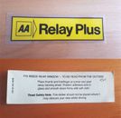 Original AA Relay Plus Classic Car Window Sticker Automobile Association NOS 