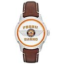Fossil Men Leather Analog Multi-Color Dial Watch-Fs4896, Band Color-Brown