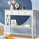 Oikiture Console Table Wooden Hallway Entryway Display Stand