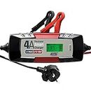 Maypole 4A Dual Voltage 6/12V Electronic Smart Car Battery Charger Fully Automatic 5 Stage Charging Cycle Lead Acid AGM