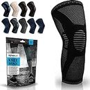 POWERLIX Knee Support for Women/Men, Knee Brace Compression Sleeve Support for Arthritis, Joint Pain, Ligament Injury, Meniscus Tear, ACL, MCL, Tendonitis, Running, Squats, Sports, Black, L