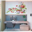 Red Barrel Studio® Flowers Sticker, Kitchen Decor, Living Room Wall Decor Vinyl in Red/Pink/Gray | 46 H x 50 W in | Wayfair