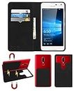 ACM Magic Magnetic 2 in 1 Leather Flip Case/Back Cover Compatible with Microsoft Lumia 650 Mobile Flap Royal Black