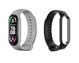 Adlynlife M6 Smart Band Wireless Sweatproof Fitness Band| Activity Tracker| Blood Pressure| Heart Rate Sensor| Sleep Monitor| Step Tracking All Android Device & iOS Device (Grey + Free Black Strap)