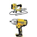 DEWALT 20V MAX Cordless Grease Gun, Tool Only (DCGG571B) and 20V MAX* XR Cordless Impact Wrench with Detent Anvil, 1/2" Tool Only (DCF899B)