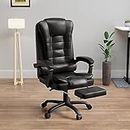 Green Soul Urbane Premium Leatherette Office Chair, High Back Ergonomic Home Office Executive Chair with Spacious Cushion Seat, Footrest & Heavy Duty Nylon Base (Black)
