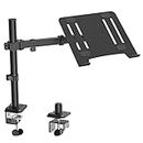 WORLDLIFT Laptop Notebook Desk Mount Stand - Height Adjustable Single Arm Mount Compatible with 17-32" Monitor or 13-17" Laptop with Clamp and Grommet Mounting Base, VESA 75/100, Max Load 17.6lbs