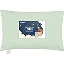 Toddler Pillow with Pillowcase - 13x18 My Little Dreamy Pillow, Organic Cotton Toddler Pillows for Sleeping, Kids Pillow, Travel Pillows, Mini Pillow, Nursery Pillow, Toddler Bed Pillow (Sage)