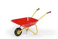 Carriola per bambini Rolly Toys (colore rosso/giallo, giocattolo per bambini da 2,5 anni in su, carriola in plastica con struttura in metallo, manici antiscivolo) 270859