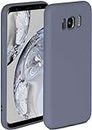 ONEFLOW Soft Case kompatibel mit Samsung Galaxy S8 Hülle aus Silikon, erhöhte Kante für Bildschirmschutz, zweilagig, weiche Handyhülle - matt Blau Grau