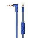 Replacement Audio Cable Extension Cord with in-line Microphone and Control Compatible with Beats by Dr. Dre Solo 2/3/HD/Studio/Pro/Detox/Wireless Headphones, for Samsung S8 LG V20 G6 iPhone6S (Blue)