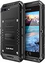 iPhone 8 Plus / 7 Plus Waterproof Case Heavy Duty with Built-in Screen Full Body Protective Shockproof Drop Proof Hybrid Hard Cover Military Outdoor Sport for Apple iPhone 8 Plus / 7 Plus (T-Black)