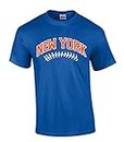 Mens Baseball Team Tshirt Baseball Team Color Cardinal and Gold Laces Short Sleeve T-Shirt Graphic Tee, New York M, X-Large