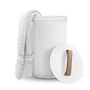 SAMEAT Heated Towel Warmers for Bathroom - Large Towel Warmer Bucket, Wood Handle, Auto Shut Off, Fits Up to Two 40"X70" Oversized Towels, Best Ideals