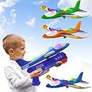 Wesfuner 3 Pack Foam Airplane Launcher Toys, 2 Flight Mode Glider Plane,Kids Flying Toy,3 4 5 6 7 8 9 10 11 12 Year Old Boys Girls Gifts,Outdoor Sport Party Favor