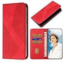 Case Compatible with iPhone SE 2022/SE 2020 Case, iPhone 8/7/6/6s Wallet Cases Premium PU Leather Shockproof Protective Folio Cover with [Card Slots] [Kickstand Function] [Built-in Magnetic] - Red
