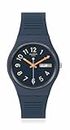 Swatch Unisex Casual Blue Watch Bio-sourced Material Quartz Trendy Lines at Night