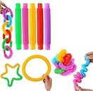 Chocozone Pop Out Tubes Sensory Strechable Tubes Pop It Toys for 4+ Years Old Girls & Boys (Pack of 10)